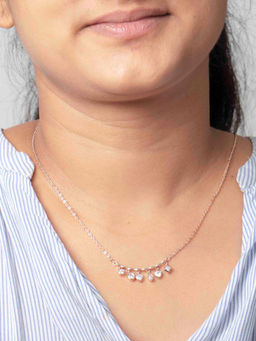 Praavy - 925 Sterling Silver Different Yet Similar Necklace In In Rose Gold - P20N0039 (45)
