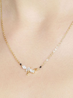 Praavy - 925 Sterling Silver Autumn Love Necklace In Yellow Gold - P20N0043 (45)