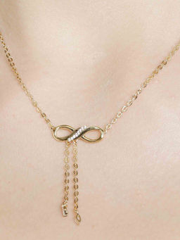 Praavy - 925 Sterling Silver The Infinite Bond Necklace In Gold- P20N0045 (45)