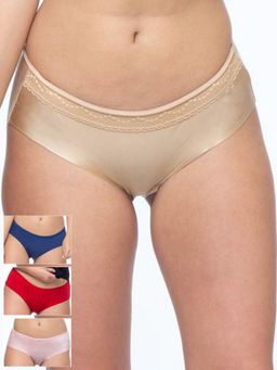 Curwish - P4S-01 Pack of 4 Beautiful Basics Seamless Panty Pack - Multi-Color