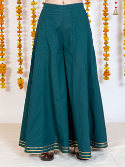 Akiso - Green Sharara With Gotta Embroidery