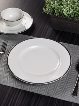 Pure Home + Living - White Silver Victoria Dinner Plate