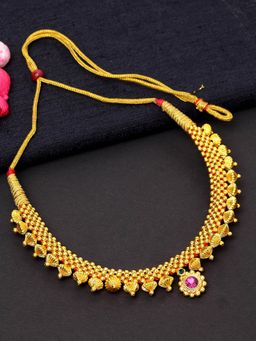 PANASH - Gold-Plated Purple Handcrafted Necklace