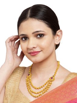 PANASH - Gold-Plated Purple Layered Necklace