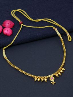 PANASH - Gold-Plated Purple Handcrafted Minimal Necklace