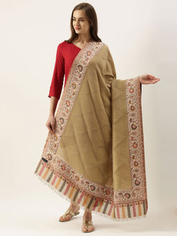 Pashmoda - Women Beige Kaani Woven Design Shawl