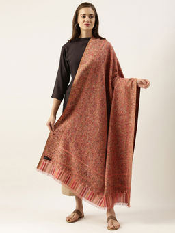 Pashmoda - Women Peach Kaani Woven Design Shawl