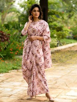 Pasha India - Carnation Pink Saree Dress