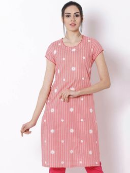 Rangriti - Coral Cotton Straight Kurta