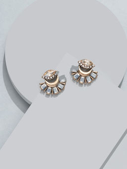 Pipa Bella by Nykaa Fashion - Pipa Bella by Nykaa Fashion gold-toned half flower stud earrings