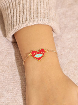 Pipa Bella by Nykaa Fashion - Enamel Heart Evil Eye Bracelet