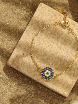 Pipa Bella by Nykaa Fashion - Dainty Gold Plated Evil Eye CZ Studded Bracelet