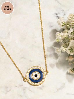 Pipa Bella by Nykaa Fashion - 18K Gold Plated Dark Blue Evil Eye Necklace