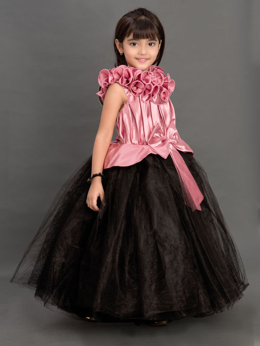 open lace back dress 1980s Pale Pink and Black Peplum Mini Dress main image 1