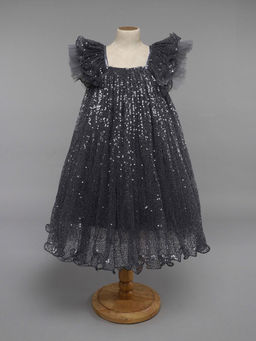 Pink Chick - Sequins A Line Party Dress -Grey