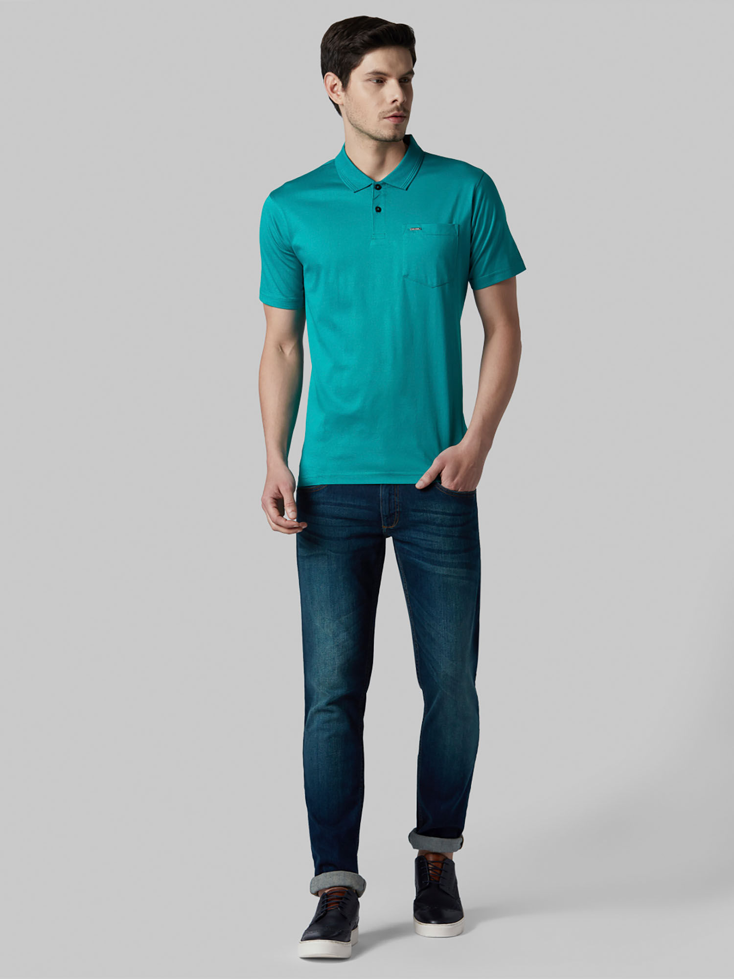Park Avenue Solid Dark Green T-Shirts 