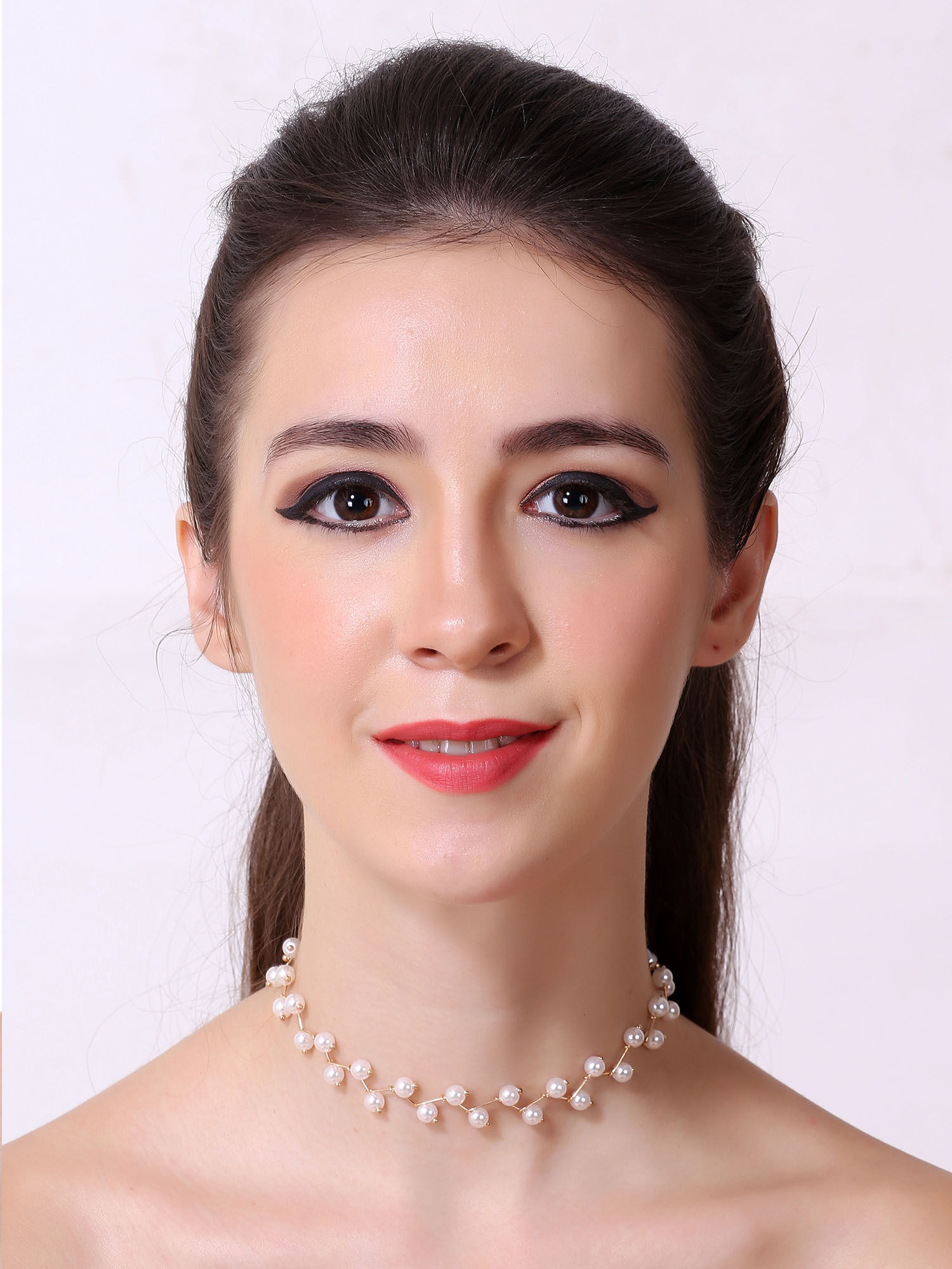 Buy Ferosh Gold Pearl Choker Necklace 