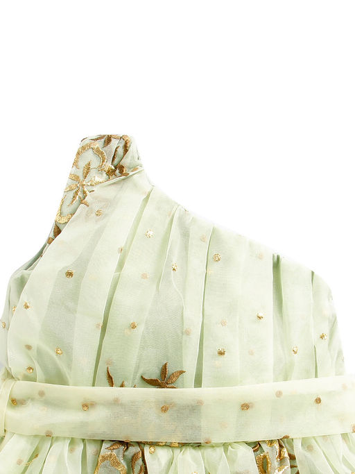 Buy Piccolo Green Floral One Shoulder Dress Online