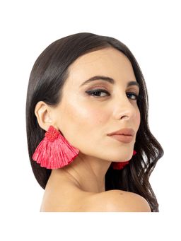 Gaya India - Embellished Madagascar Hot Pink Earrings
