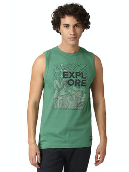 Peter England - Green Crew Neck Tank T-shirt