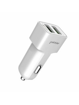 Pebble - 2 USB Smart Car Charger with 2.4A Fast Charging with Cable - PCC23