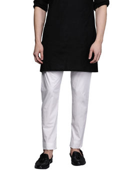 Manyavar - White Cotton Pencil Fit Pyjama