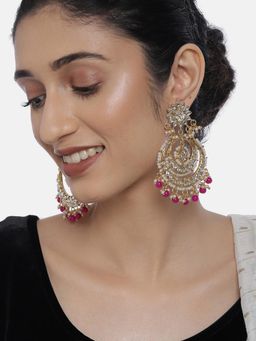 Peora - Pink Brass Earrings-PF25E106RP