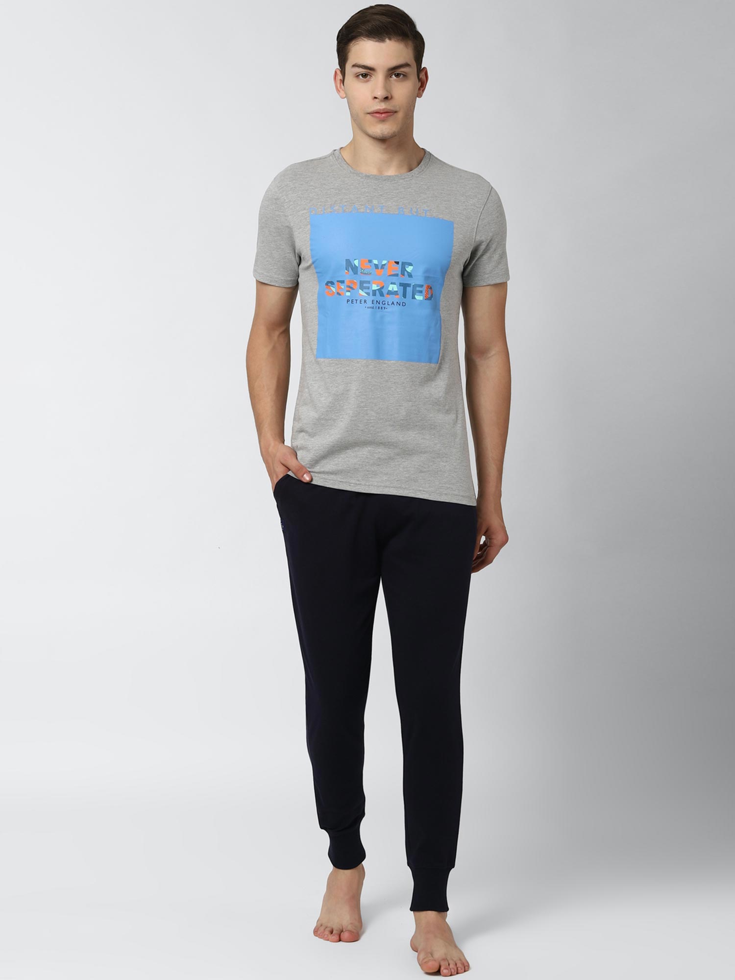Buy Peter England Grey T-Shirt and 