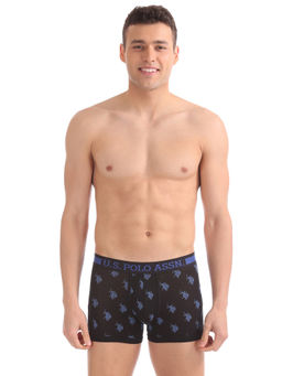 U.S. POLO ASSN. - Black Printed Knit Cotton Trunk
