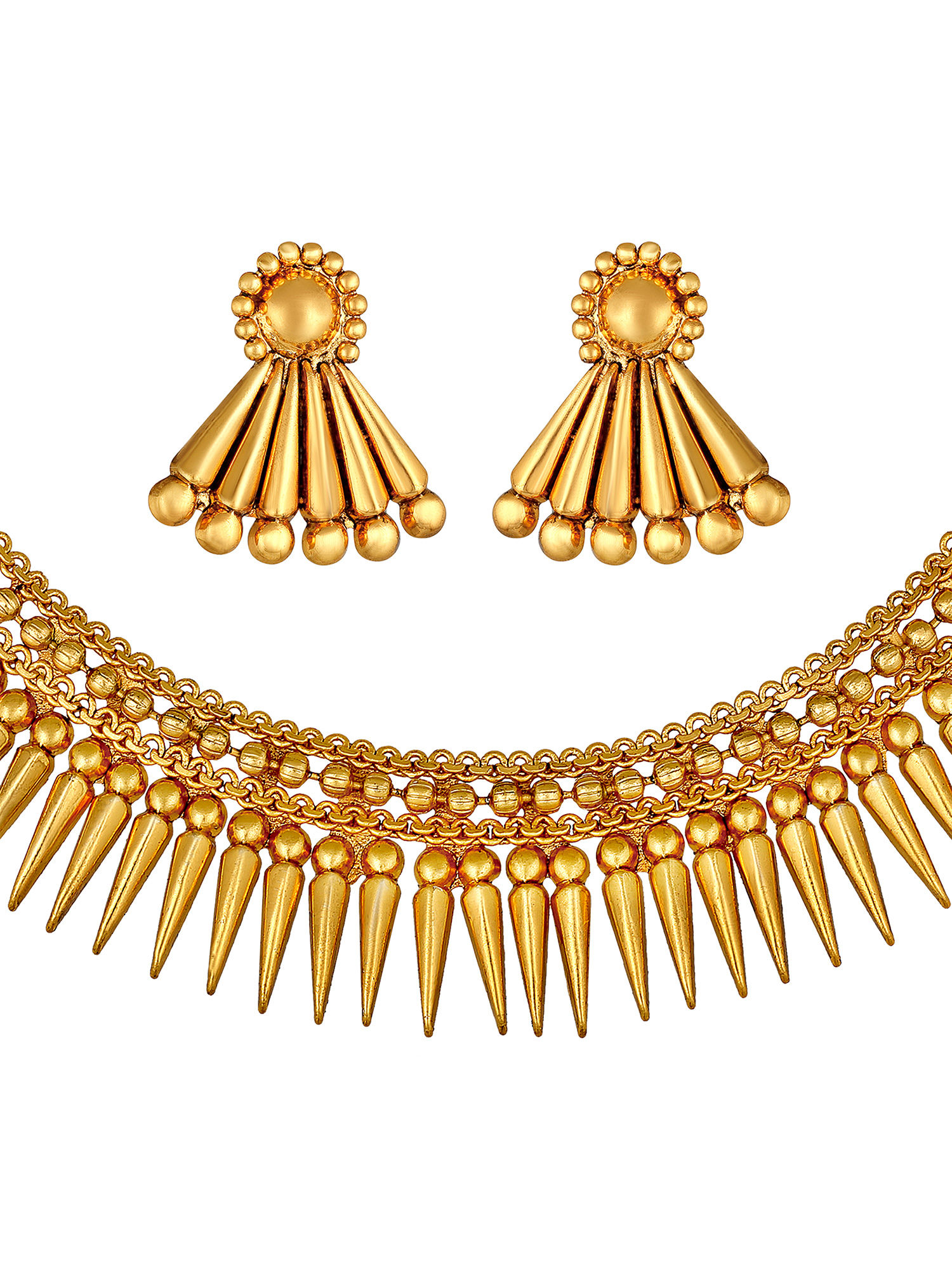 Buy Peora Gold Plated Stylish Fancy Choker Necklace Jewellery Set