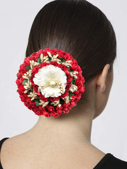 Peora - Artificial Flower Bun Juda Flower Gajra Festive Hair Accessories PF25HJ03R