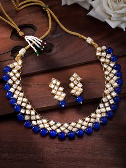 Peora - Kundan Choker Designer Gold Plated Necklaces Jewellery (Set of 2)-PF25N1018RB