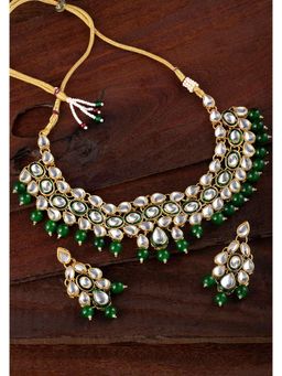 Peora - Gold-Plated Brass And Pearl Necklace & Earrings Jewellery Set-PF25N129G