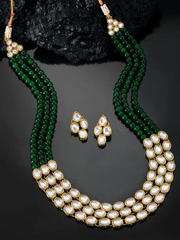Peora - Gold Plated Traditional Kundan Long Necklace Jewellery Set PF26N1171G