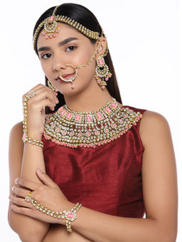 Peora - Gold Plated Jodha Akbar Choker Necklace Bridal Ethnic Indian Jewellery Set PF36BRC02PK