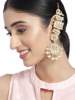 Peora - Traditional Jewellery Gold Plated Chandbali Moon Shape Earring Jewellery-PF37E2861W