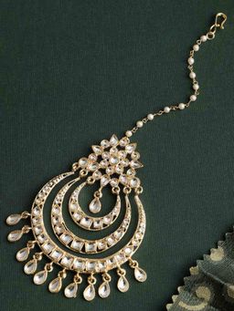 Peora - Gold Plated Kundan & Pearl Maang Tikka Jewellery for Women-PF37TK2633W