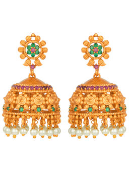 Peora - TraditionalGold Plated Earring-PF42EZE963MG