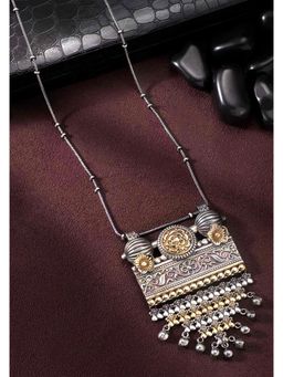 Peora - Silver Plated Alloy And Pendant Necklace-PF55N16
