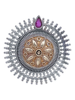 Peora - Indian Traditional Antique Boho Vintage Oxidised Silver Statement Adjustable Ring-PF55R05R