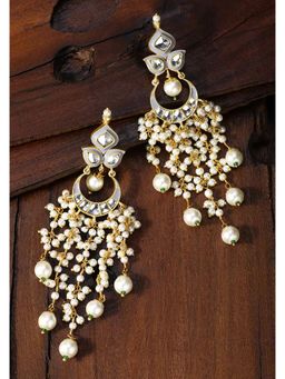 Peora - Long Fashion Traditional Dangler Earrings Jewellery-PF66E57GRY