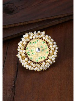 Peora - Traditional Enamel Meenakari Baby Pearl Round Finger Ring Jewellery-PF66R15CRM