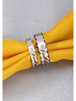 Peora - Titanium Stainless Steel Romantic I Will Always Be & You Promise Couple Rings-PFCCR12