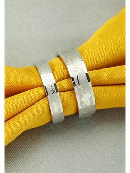 Peora - Silver Plated Classic Solitaire Adjustable Couple Rings Valentine Jewellery-PFCCR25