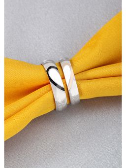 Peora - Silver Plated Classic Solitaire Adjustable Couple Rings Valentine Jewellery-PFCCR36