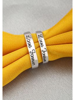 Peora - Silver Plated Classic Solitaire Adjustable Couple Rings Valentine Jewellery-PFCCR38