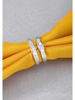 Peora - Stainless Steel Love Forever Promise Couple Rings Jewellery-PFCCR80