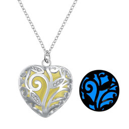 Peora - Glow-In-The-Dark Heart Of Winter Frozen Forest Natural Concept Silver Plated Pendant-PFCP44