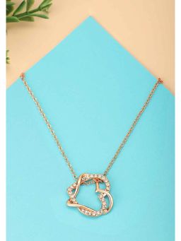Peora - Embracing Hearts-In-LoveRose Gold Plated Pendant-PFCP47