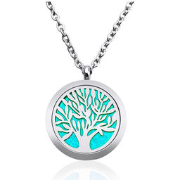 Peora - Aromatherapy Essential Oil Diffuser Necklace-Stainless Steel Pendant-PFCP71